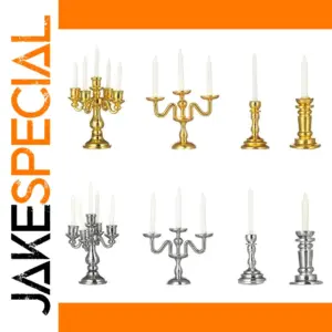 Miniature Candlestick Set in Gold and Silver