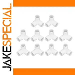 White PVC 3-Way Pipe Fittings - Pack of 10