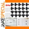 Black Stainless Steel Cabinet Handles Set - 20 Pieces