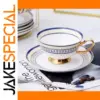 Elegant Blue Bone China Coffee Cup Set