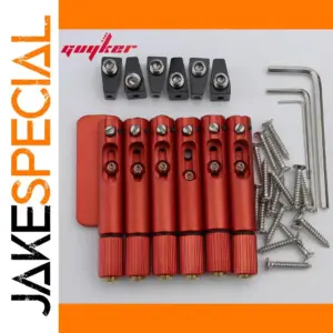 Red Headless Guitar Fanned-String Bridge Kit