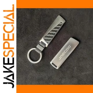 Metal Car Keychain with Carbon Fiber Pattern