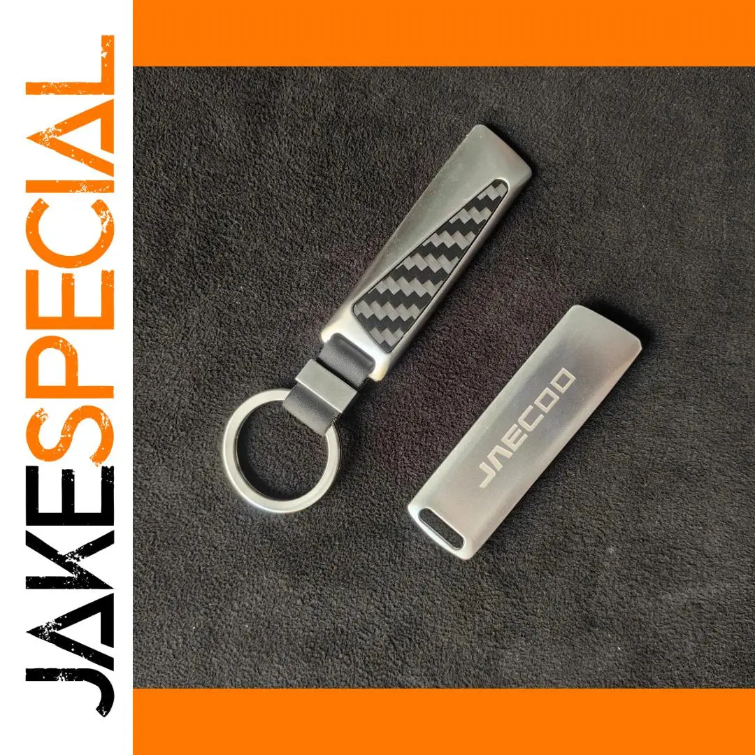Metal Car Keychain with Carbon Fiber Pattern 1 Metal Car Keychain with Carbon Fiber Pattern