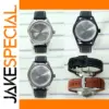 40mm Stainless Steel Watch Case with Leather Strap