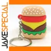 Playful Cartoon Hamburger Keychain