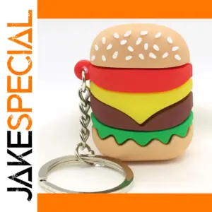 Playful Cartoon Hamburger Keychain