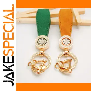 Elegant Zinc Alloy Car Keychain with Roman Dial