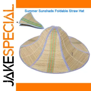 Foldable 47cm Sunshade Straw Hat for Outdoors