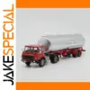 Vintage Red and Silver Diecast Truck Trailer Model