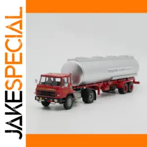 Vintage Red and Silver Diecast Truck Trailer Model