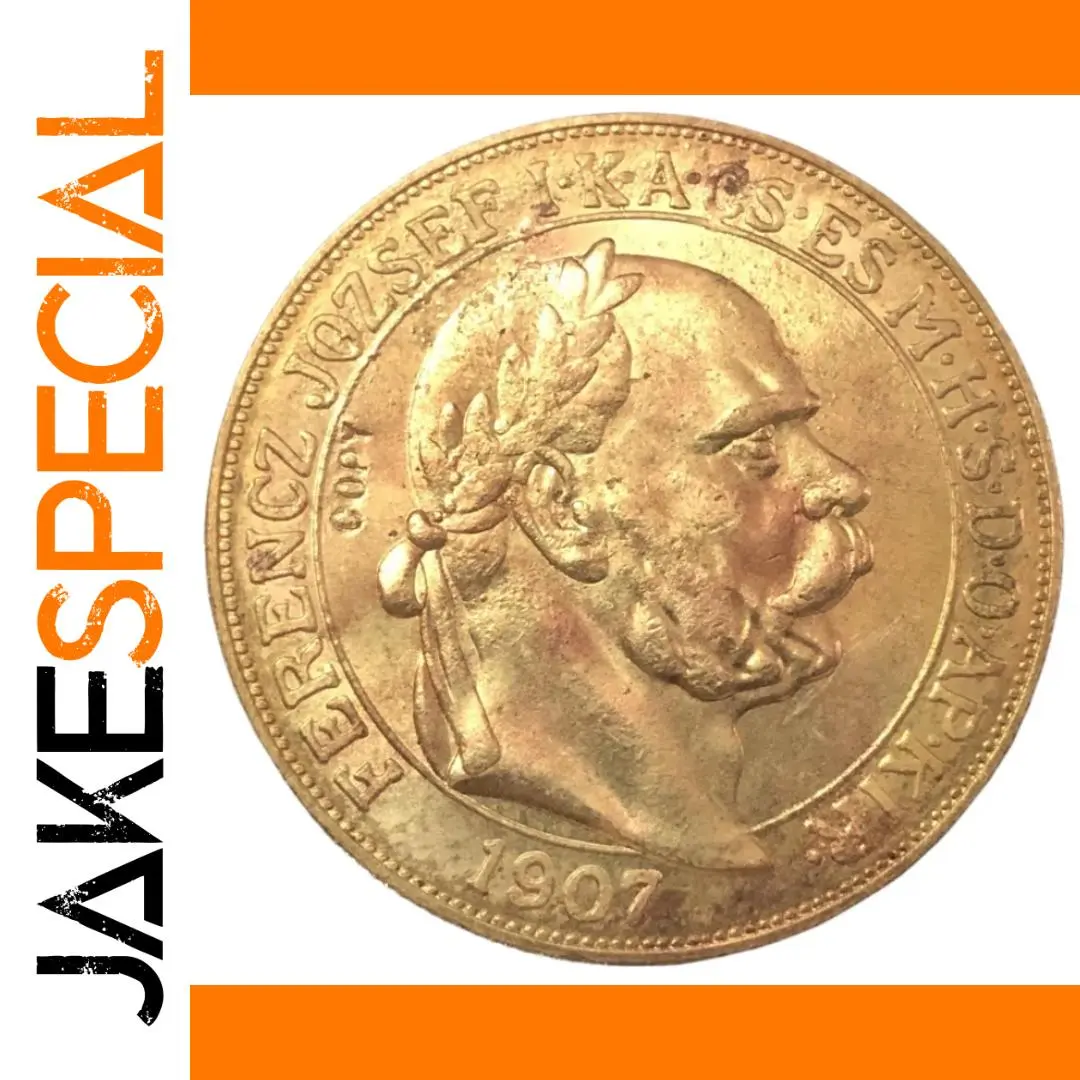Vintage 1907 Hungary Coin Replica 40mm 1 Vintage 1907 Hungary Coin Replica 40mm