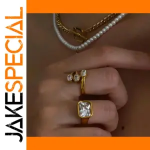 Luxury Gold Stainless Steel Geometric Ring for Women