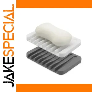 Self-Draining Silicone Soap Dish in Black, Gray, White