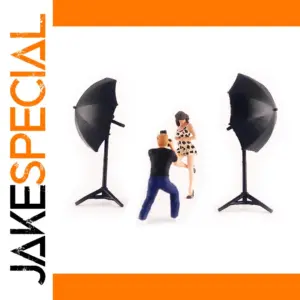 Miniature Photography Scene Set with Figures and Lighting