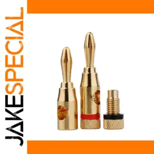 Premium Gold-Plated Banana Plugs for Hi-Fi Systems