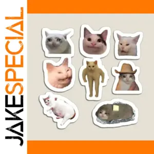 Colorful Cat Meme Magnet Set with Expressive Faces