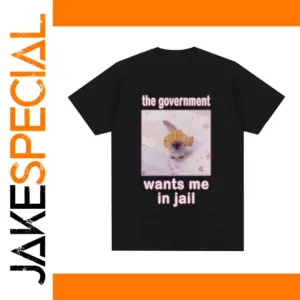 Humorous Black T-Shirt with Puppy and Satirical Text