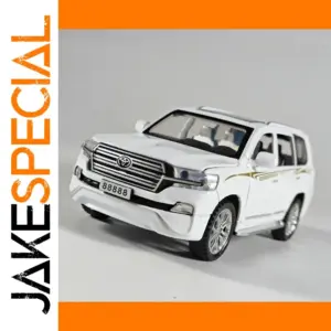 White Diecast Toyota Land Cruiser Miniature Model