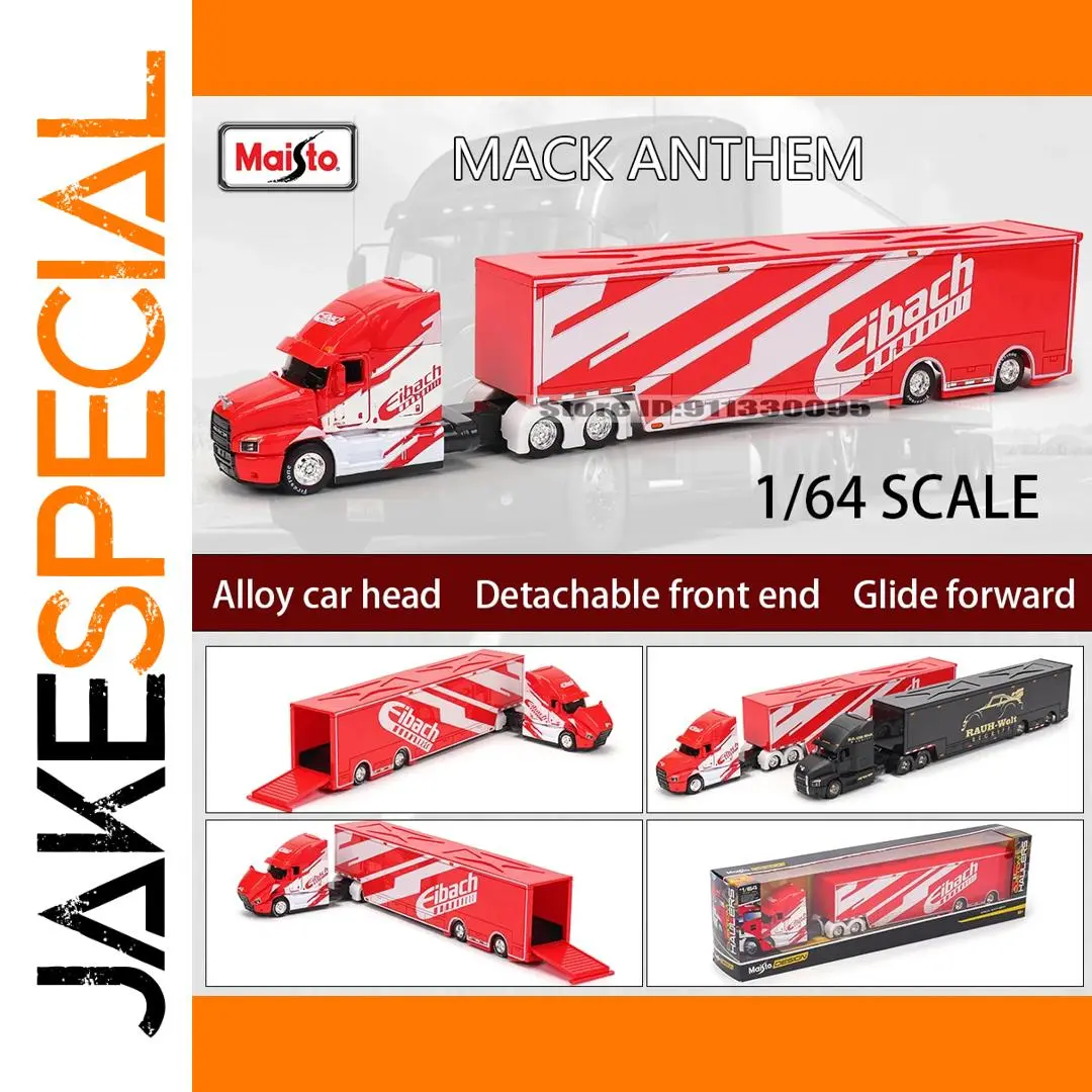 Red 1:64 Semi-Truck Die-Cast Model by Maisto 1 Red 1:64 Semi-Truck Die-Cast Model by Maisto