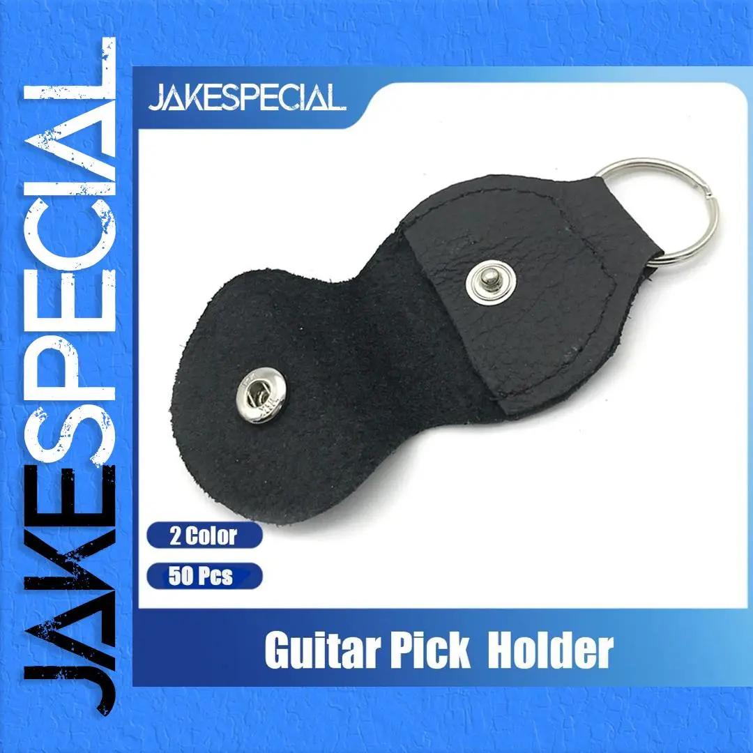 Leather Guitar Pick Holder with Keyring 1 Leather Guitar Pick Holder with Keyring