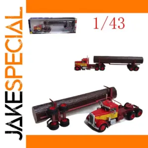 Red Peterbilt 281 Logging Truck Model 1/43 Scale