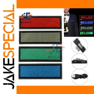 Programmable LED Name Badge 9.2x3cm