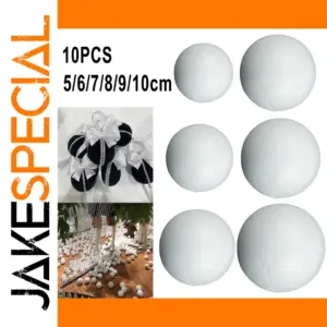 Set of 10 White Foam Balls for Crafts