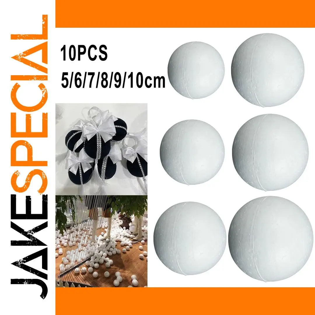 Set of 10 White Foam Balls for Crafts 1 Set of 10 White Foam Balls for Crafts