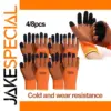 Vibrant Orange Men's Winter Gloves Set