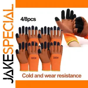 Vibrant Orange Men's Winter Gloves Set
