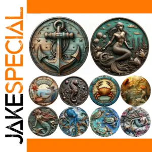 Marine-Themed Vintage Metal Plaque Collection