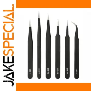 Professional 6-Piece Stainless Steel Tweezer Set