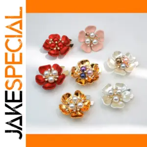 Multi-Colored Pearl Flower Cufflinks for Men and Women