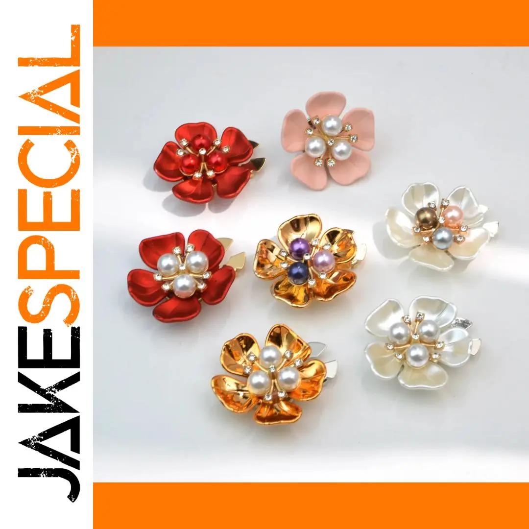 Multi-Colored Pearl Flower Cufflinks for Men and Women 1 Multi-Colored Pearl Flower Cufflinks for Men and Women