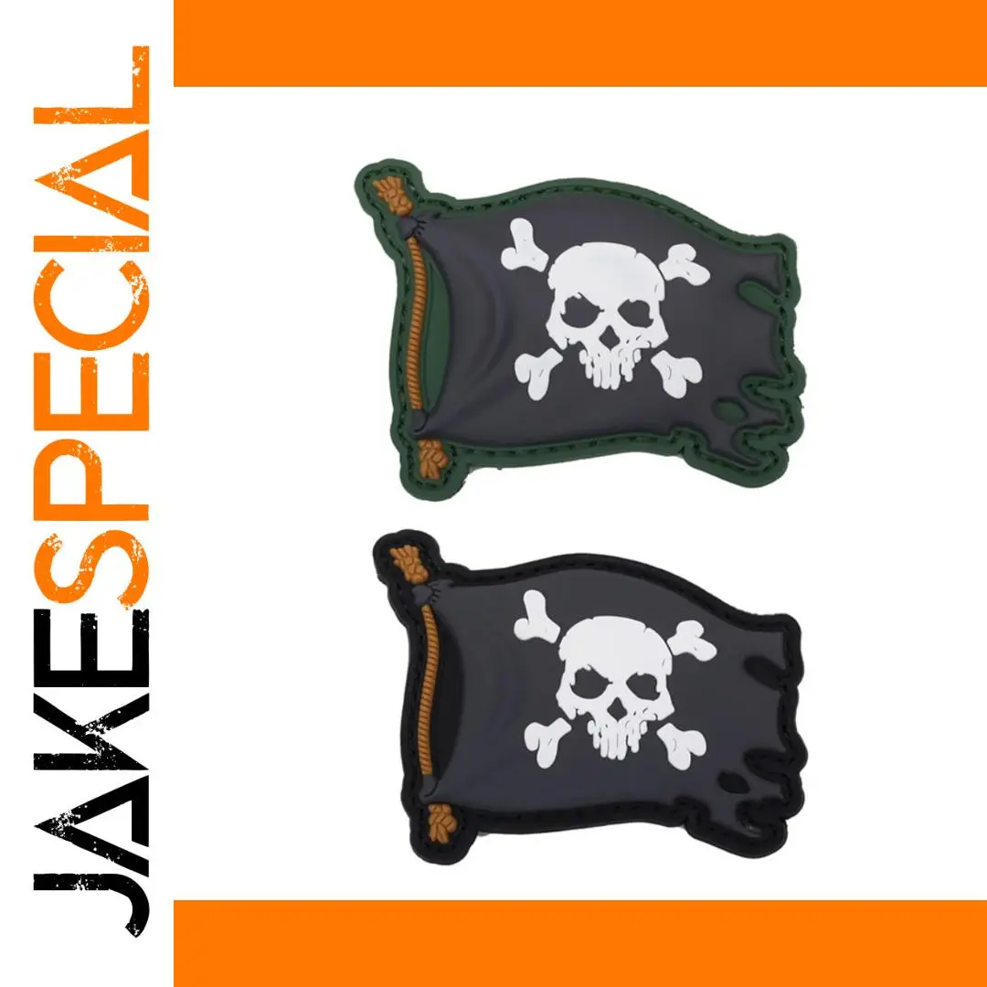 Rugged Glow-in-Dark Pirate Skull Patch 1 Rugged Glow-in-Dark Pirate Skull Patch
