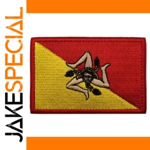 Embroidered Sicilian Flag Patch with Triskelion