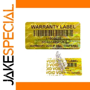 Gold Holographic Warranty Seal for Security