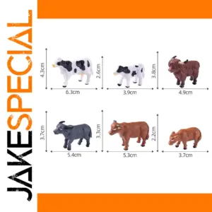 6PCS Miniature Cattle Farm Animal Models
