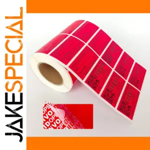 Customizable Red Security Seal Stickers Set of 200