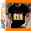 Festive Cartoon Beer Mug Christmas T-Shirt for Adults