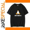 Black Penguin Minimalist T-shirt with Quote