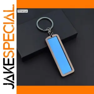 Unisex Blue Accent Metal Keychain