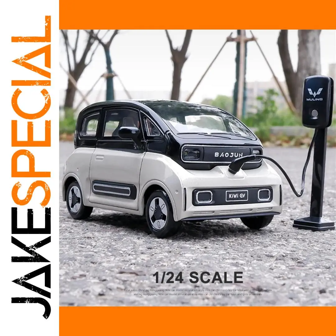BAOJUN Mini EV 1:24 Diecast Model with Charging Station 1 BAOJUN Mini EV 1:24 Diecast Model with Charging Station