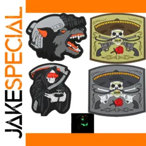 Edgy Skull & Wolf PVC Patch for Gear