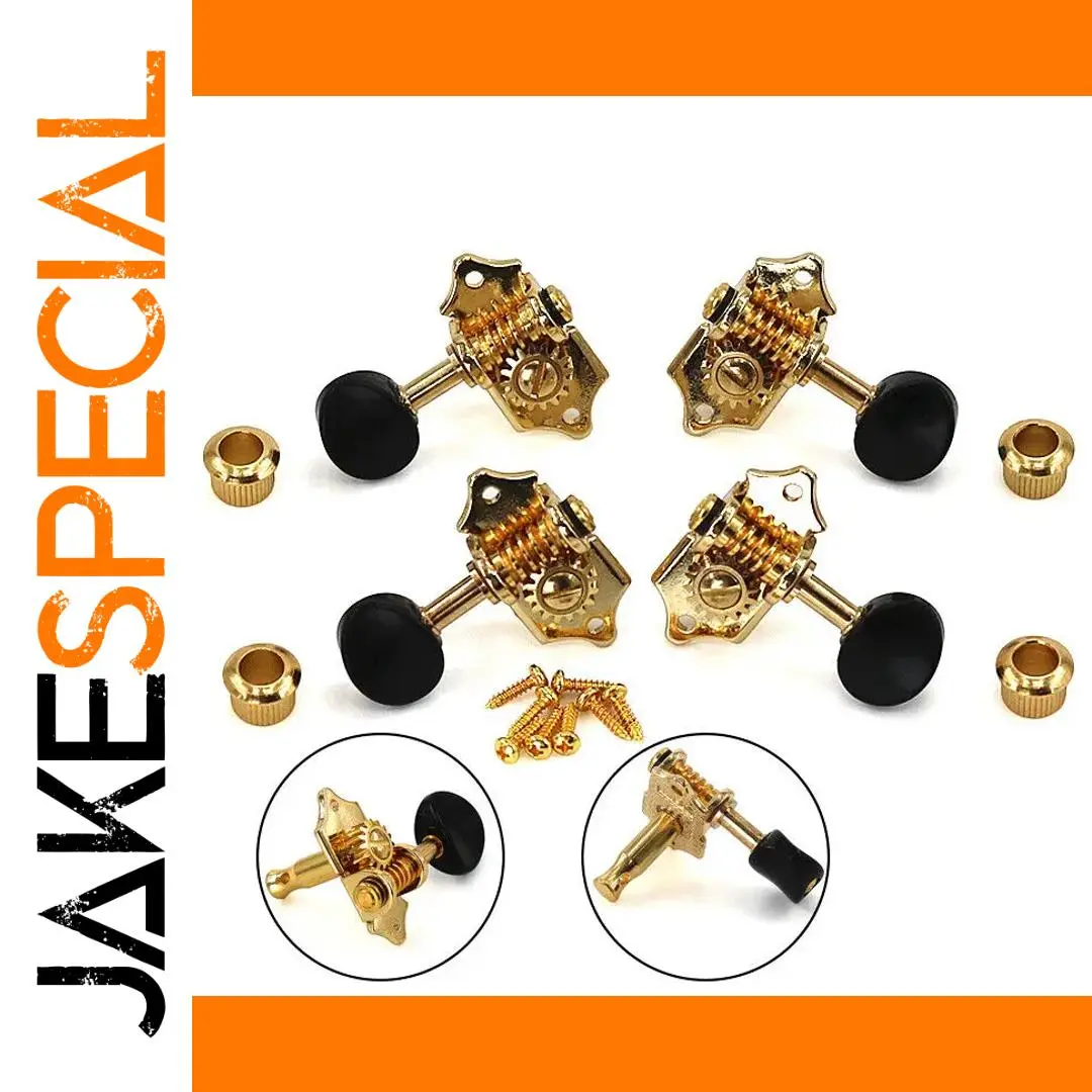 Elegant Gold and Black Ukulele Tuning Pegs Set 1 Elegant Gold and Black Ukulele Tuning Pegs Set