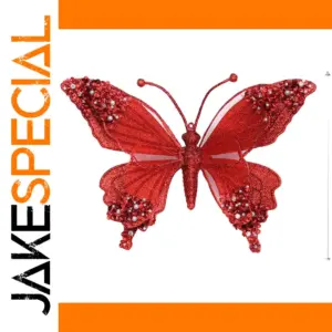 Christmas Butterfly Ornament with Glitter Details