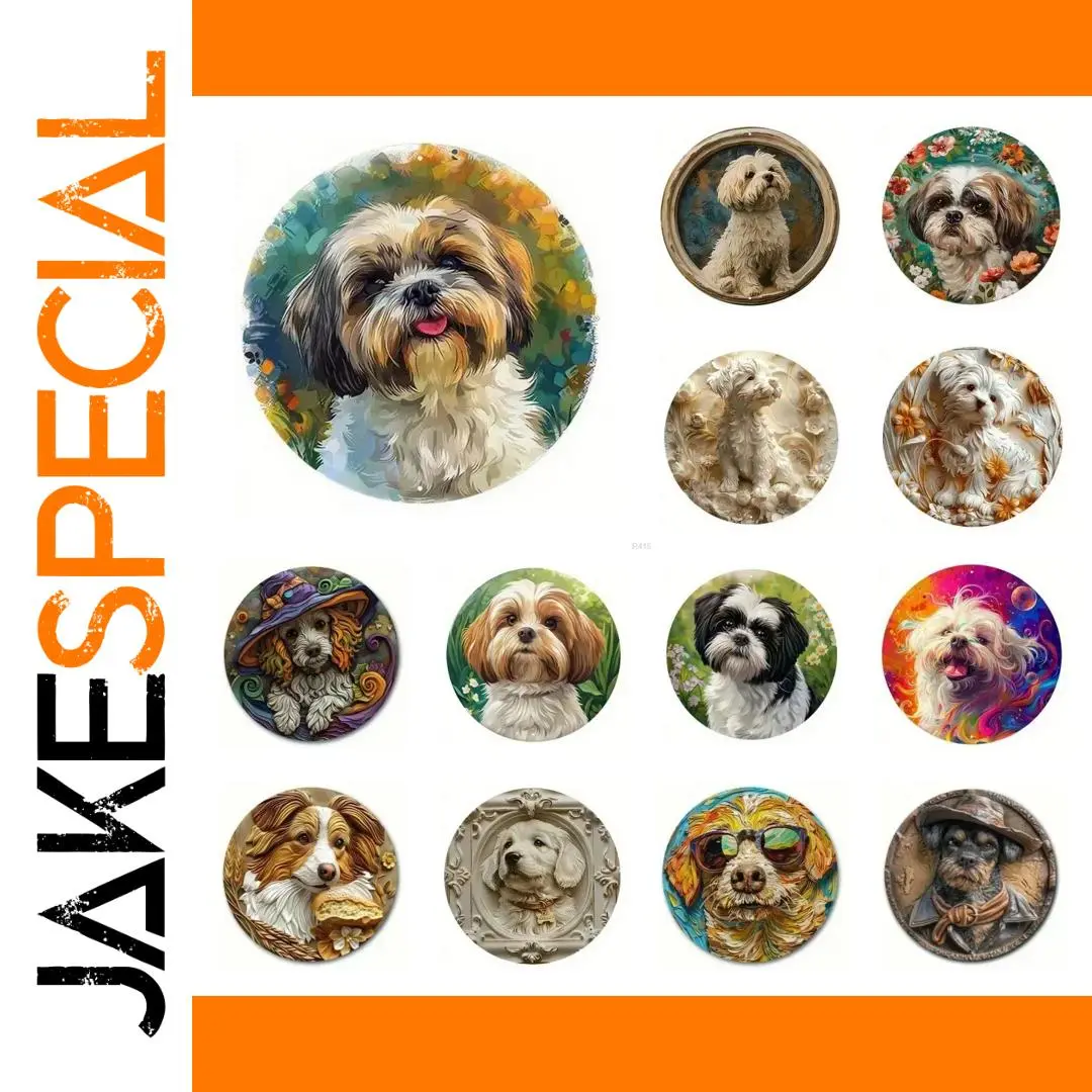 Shih Tzu Art Tin Sign - 20cm Decorative Metal Sign 1 Shih Tzu Art Tin Sign - 20cm Decorative Metal Sign