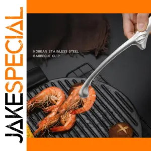 Stainless Steel BBQ Tongs with Flat Tips