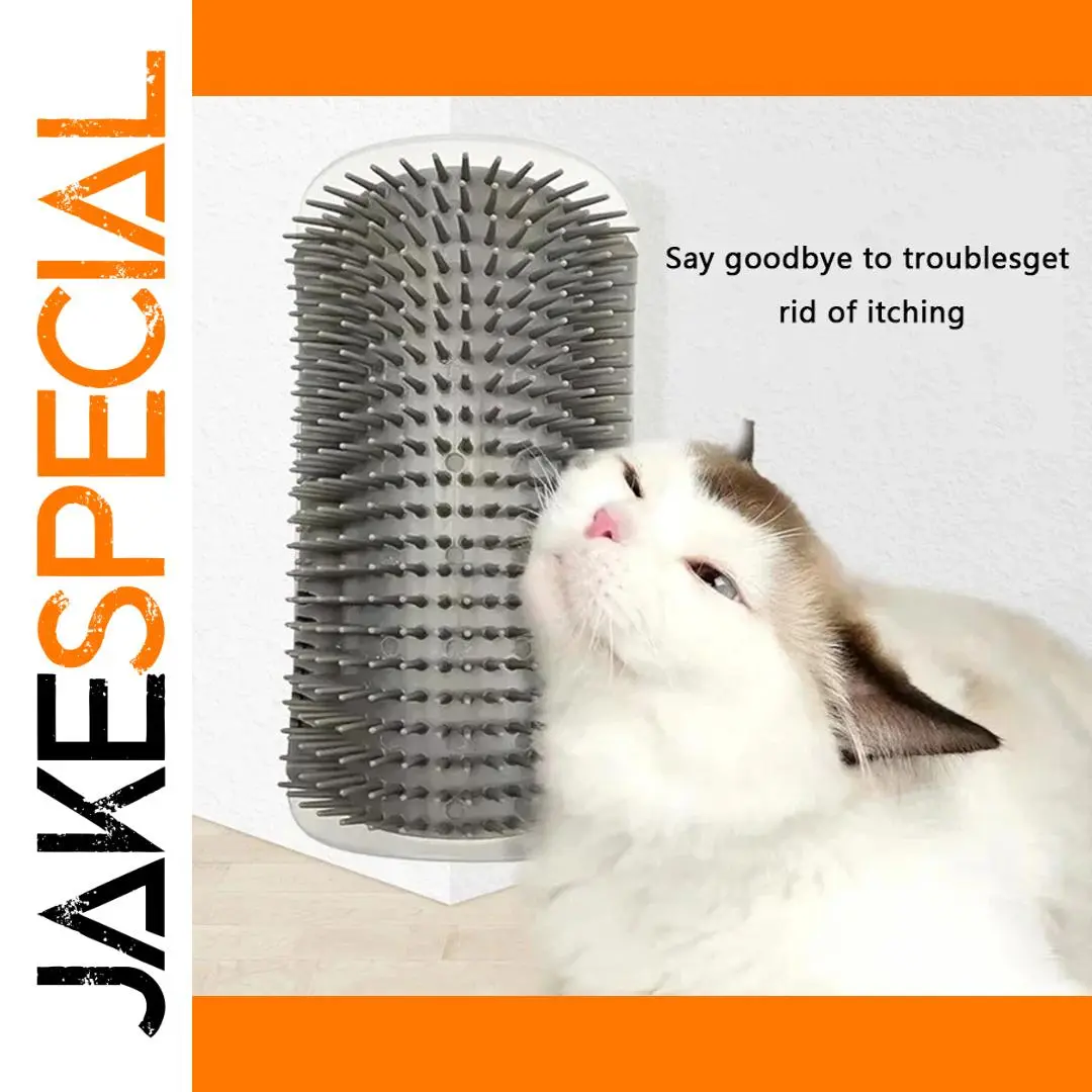 Colorful Cat Corner Grooming Brush and Massager 1 Colorful Cat Corner Grooming Brush and Massager