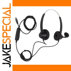 Black RJ9 Binaural Office Headset for Calls